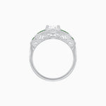 Load image into Gallery viewer, Art Deco Inspired Round Stepped Halo Gemstone &amp; Diamond Ring - Shahin Jewelry
