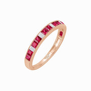 Art Deco Inspired Ruby And Diamond Half Eternity Band - Shahin Jewelry