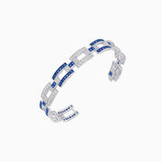 Art Deco Inspired Sapphire Diamond Link Bracelet - Shahin Jewelry