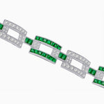 Load image into Gallery viewer, Art Deco Inspired Sapphire Diamond Link Bracelet - Shahin Jewelry
