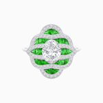 Load image into Gallery viewer, Art Deco Inspired Sea Wave Convertible Oval Ring and Pendant - Shahin Jewelry