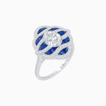 Load image into Gallery viewer, Art Deco Inspired Sea Wave Convertible Oval Ring and Pendant - Shahin Jewelry