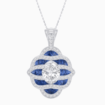 Load image into Gallery viewer, Art Deco Inspired Sea Wave Convertible Oval Ring and Pendant - Shahin Jewelry