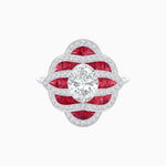 Load image into Gallery viewer, Art Deco Inspired Sea Wave Convertible Oval Ring and Pendant - Shahin Jewelry