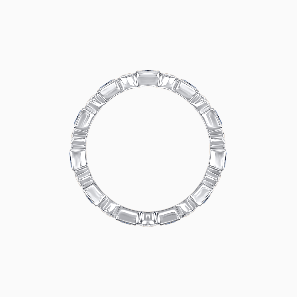 Art Deco Inspired Square Gemstone & Diamond Stackable Full Eternity Band - Shahin Jewelry