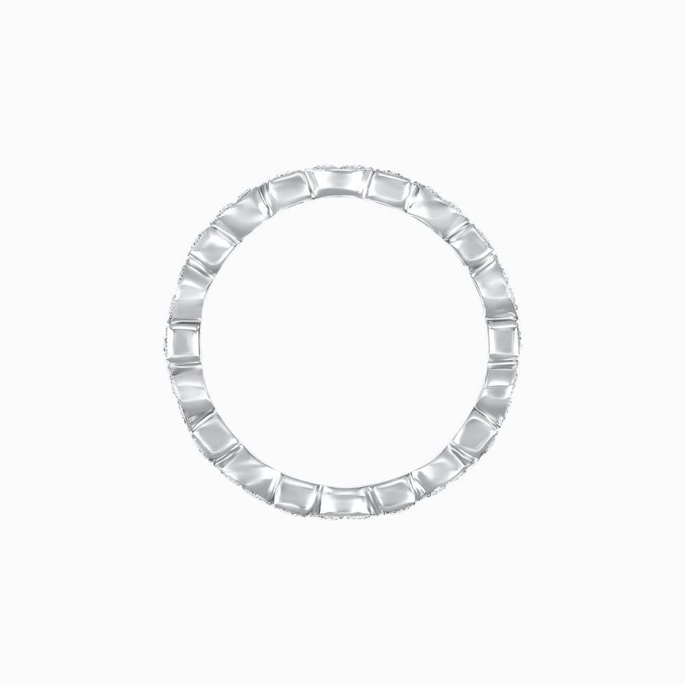 Art Deco Inspired Stackable Full Eternity Band with Geometric Gemstones - Shahin Jewelry