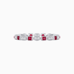 Load image into Gallery viewer, Art Deco Inspired Stackable Full Eternity Band with Geometric Gemstones - Shahin Jewelry