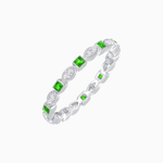 Load image into Gallery viewer, Art Deco Inspired Stackable Full Eternity Band with Geometric Gemstones - Shahin Jewelry
