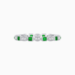 Load image into Gallery viewer, Art Deco Inspired Stackable Full Eternity Band with Geometric Gemstones - Shahin Jewelry