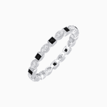 Load image into Gallery viewer, Art Deco Inspired Stackable Full Eternity Band with Geometric Gemstones - Shahin Jewelry