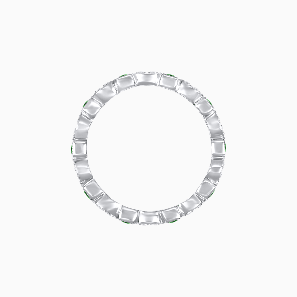 Art Deco Inspired Stackable Full Eternity Band with Geometric Gemstones - Shahin Jewelry