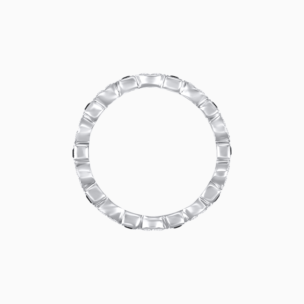 Art Deco Inspired Stackable Full Eternity Band with Geometric Gemstones - Shahin Jewelry