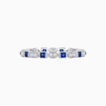 Load image into Gallery viewer, Art Deco Inspired Stackable Full Eternity Band with Geometric Gemstones - Shahin Jewelry
