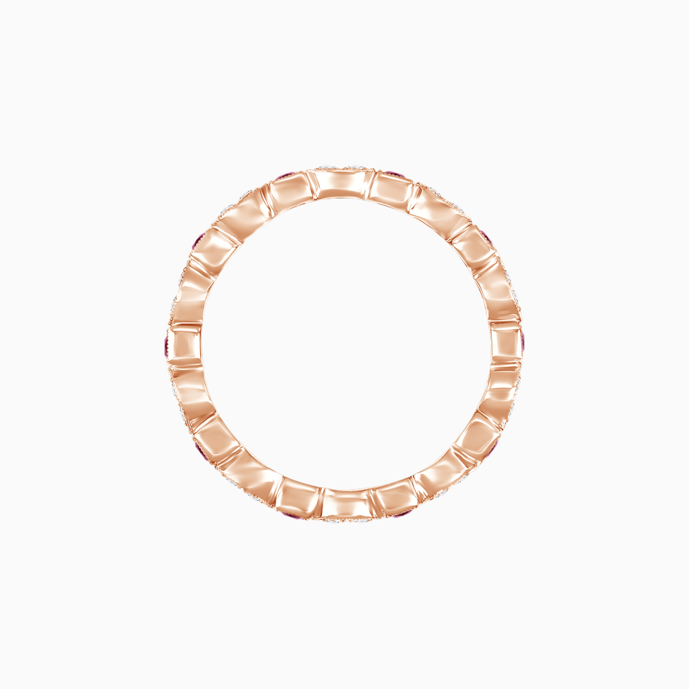 Art Deco Inspired Stackable Full Eternity Band with Geometric Gemstones - Shahin Jewelry