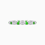 Load image into Gallery viewer, Art Deco Inspired Stackable Full Eternity Band with Geometric Gemstones - Shahin Jewelry