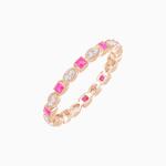 Load image into Gallery viewer, Art Deco Inspired Stackable Full Eternity Band with Geometric Gemstones - Shahin Jewelry
