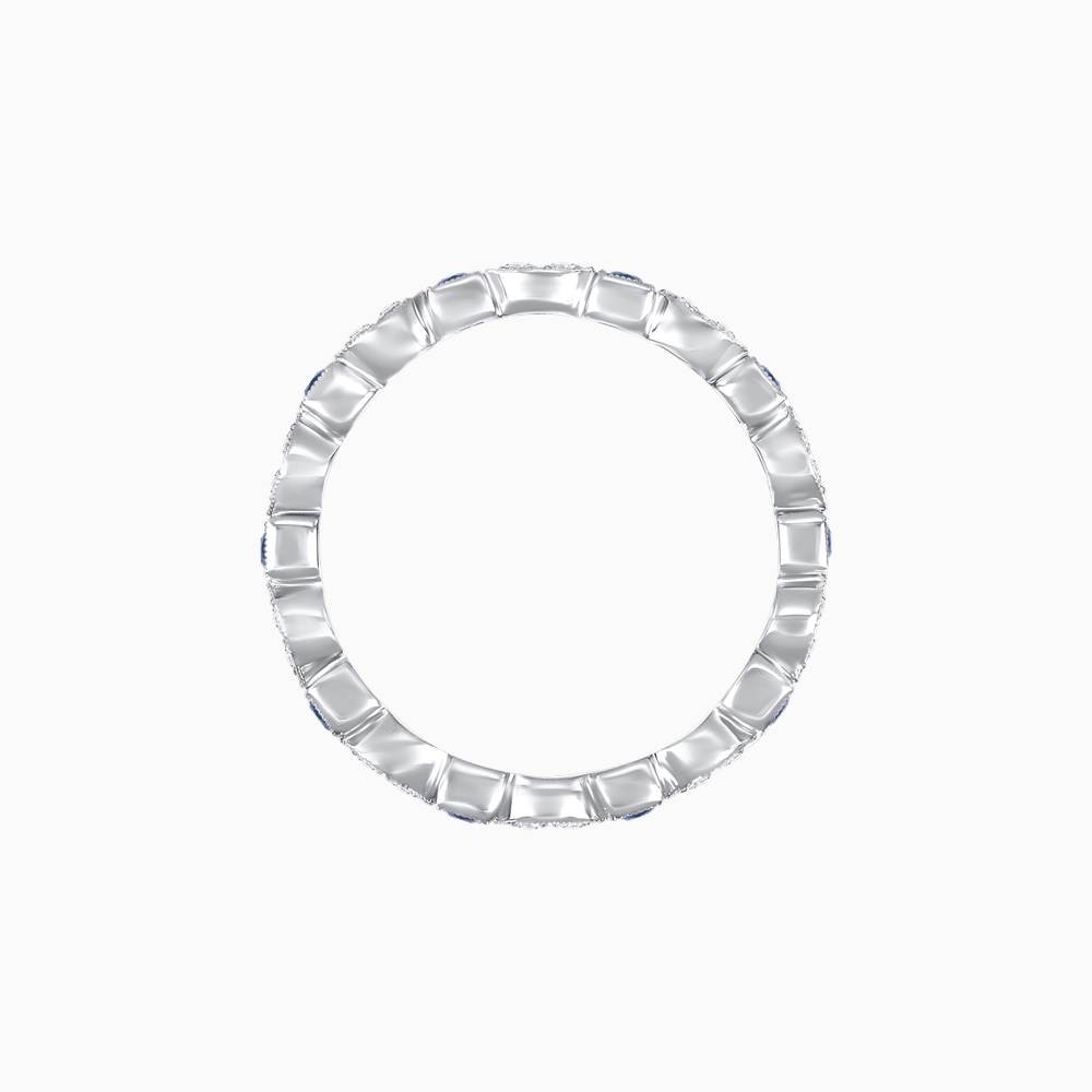 Art Deco Inspired Stackable Full Eternity Band with Geometric Gemstones - Shahin Jewelry