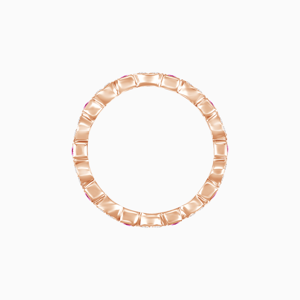 Art Deco Inspired Stackable Full Eternity Band with Geometric Gemstones - Shahin Jewelry