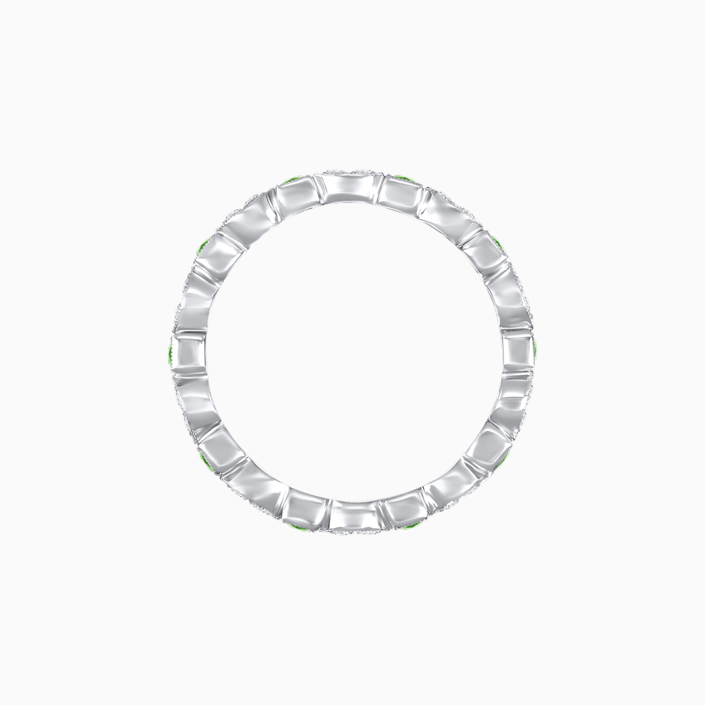 Art Deco Inspired Stackable Full Eternity Band with Geometric Gemstones - Shahin Jewelry