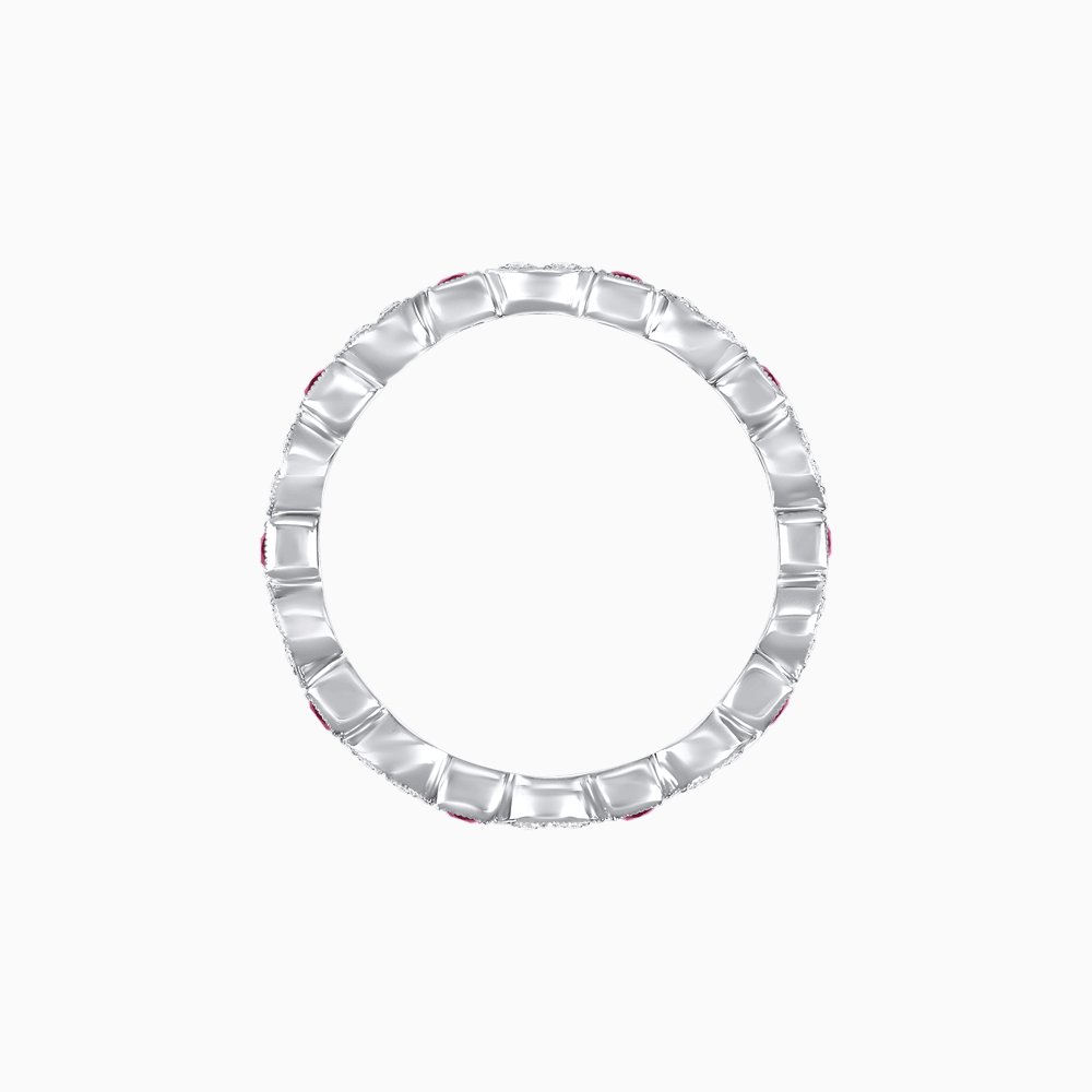 Art Deco Inspired Stackable Full Eternity Band with Geometric Gemstones - Shahin Jewelry