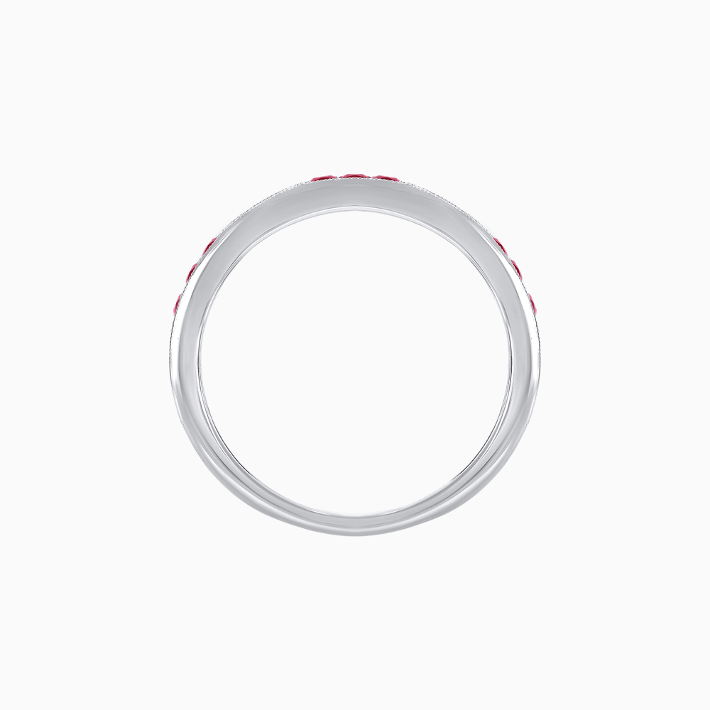 Art Deco Inspired Stackable Half Band with Princess-Cut Gemstones - Shahin Jewelry