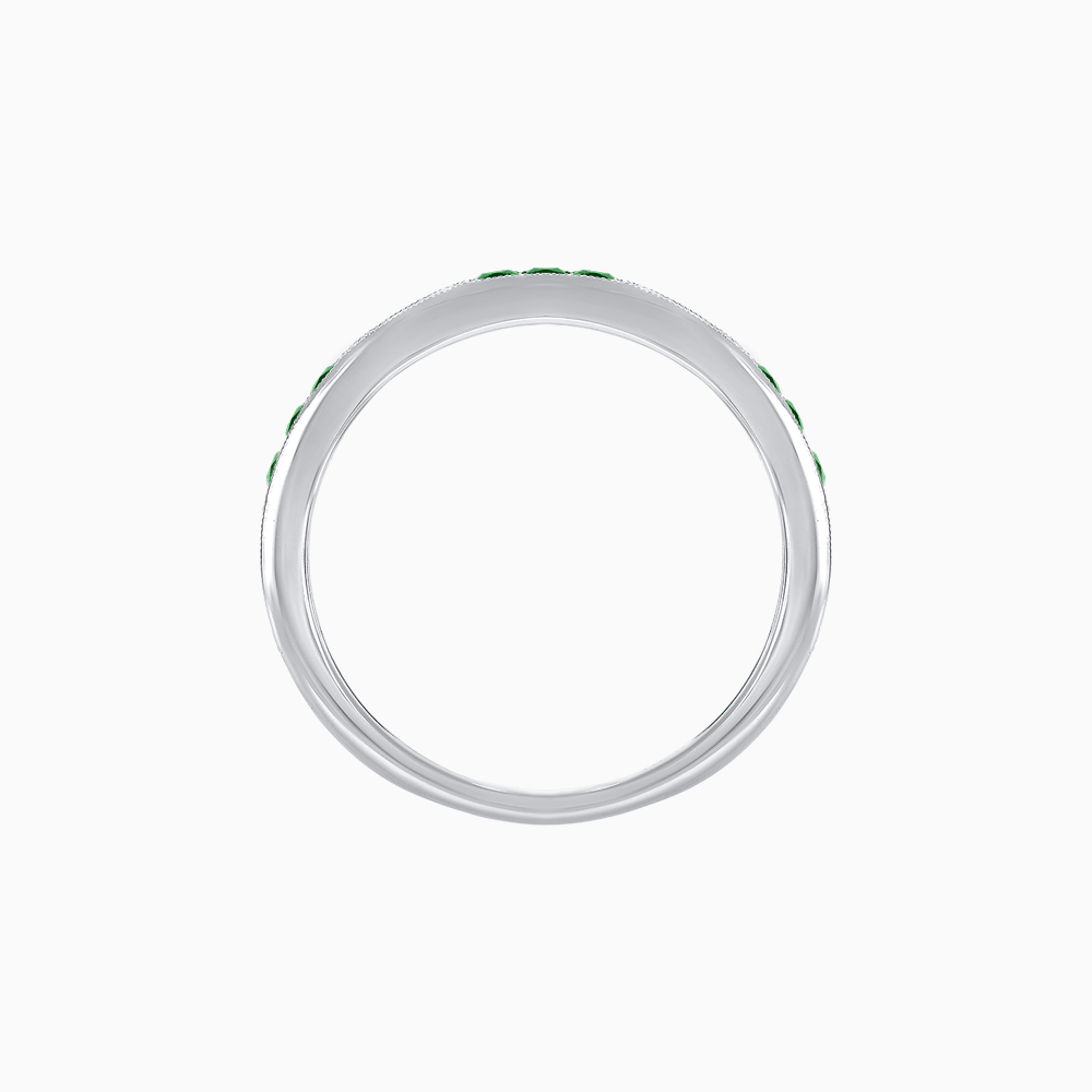 Art Deco Inspired Stackable Half Band with Princess-Cut Gemstones - Shahin Jewelry