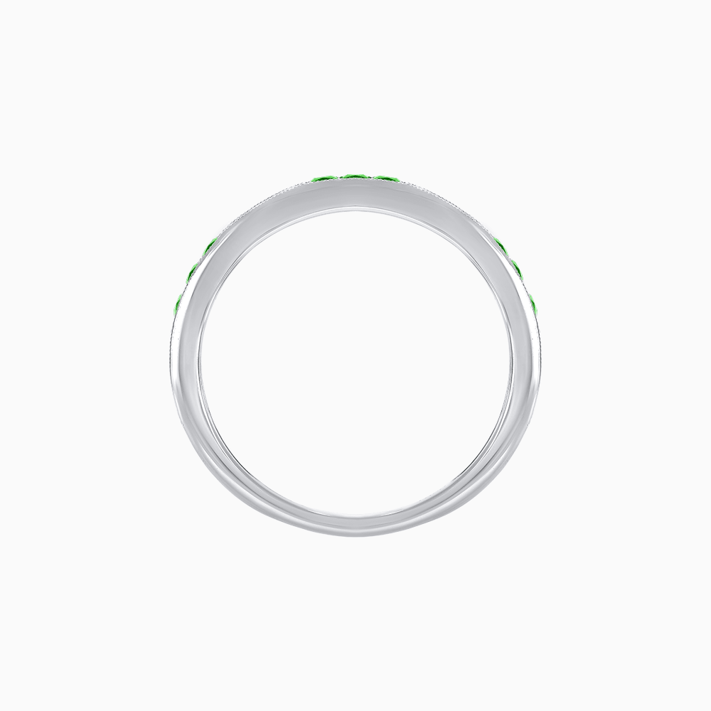 Art Deco Inspired Stackable Half Band with Princess-Cut Gemstones - Shahin Jewelry