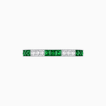 Load image into Gallery viewer, Art Deco Inspired Stackable Half Band with Princess-Cut Gemstones - Shahin Jewelry