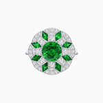 Load image into Gallery viewer, Art Deco Inspired Starburst Gemstone &amp; Diamond Cocktail Ring - Shahin Jewelry