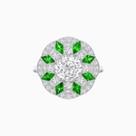 Load image into Gallery viewer, Art Deco Inspired Starburst Gemstone &amp; Diamond Cocktail Ring - Shahin Jewelry
