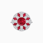 Load image into Gallery viewer, Art Deco Inspired Starburst Gemstone &amp; Diamond Cocktail Ring - Shahin Jewelry