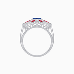 Load image into Gallery viewer, Art Deco Inspired Starburst Gemstone &amp; Diamond Cocktail Ring - Shahin Jewelry