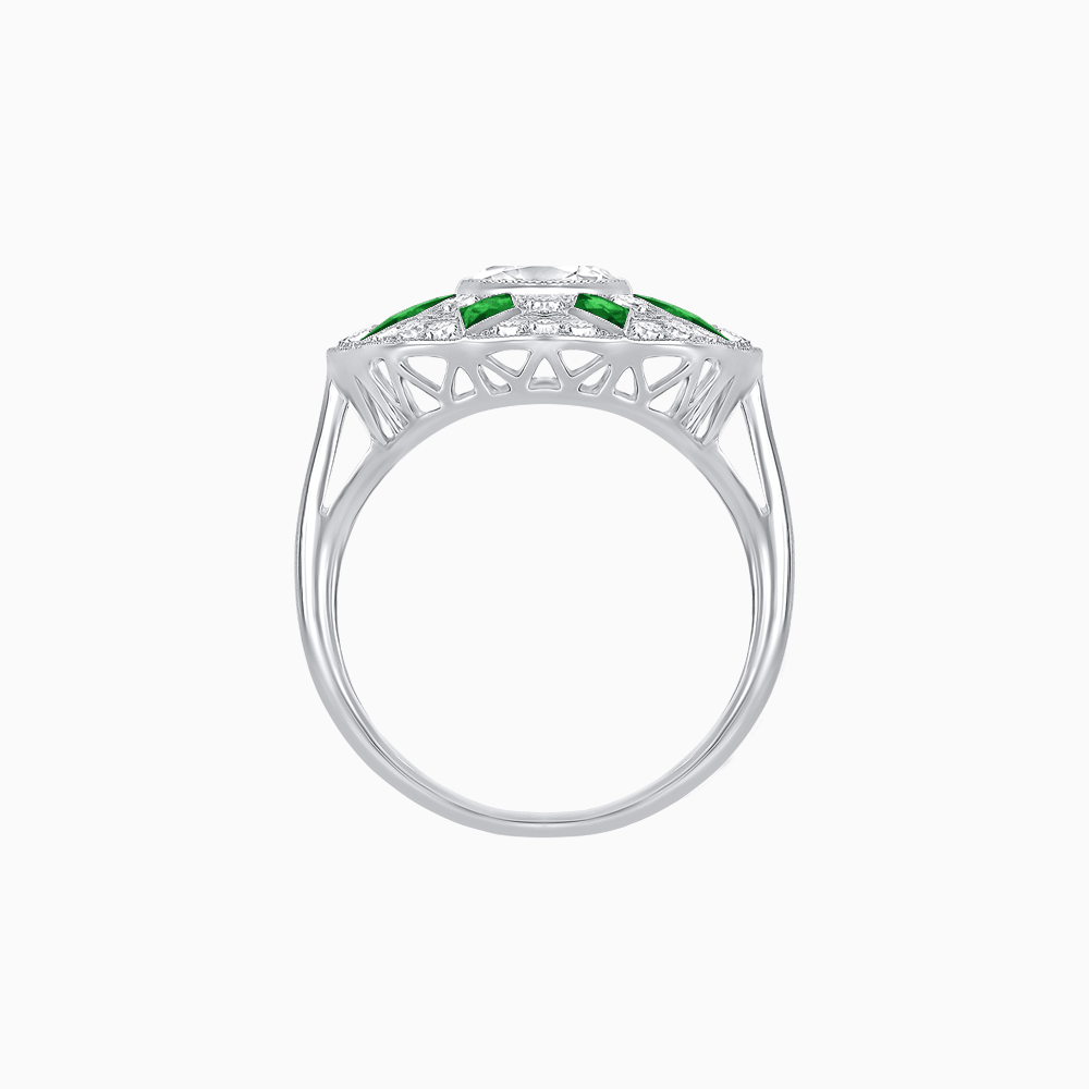 Art Deco Inspired Starburst Gemstone & Diamond Cocktail Ring - Shahin Jewelry