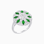 Load image into Gallery viewer, Art Deco Inspired Starburst Gemstone &amp; Diamond Cocktail Ring - Shahin Jewelry