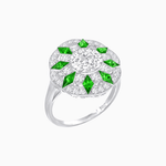 Load image into Gallery viewer, Art Deco Inspired Starburst Gemstone &amp; Diamond Cocktail Ring - Shahin Jewelry