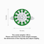 Load image into Gallery viewer, Art Deco - Inspired Starburst Halo Ring Mounting with Baguette Diamonds Custom Center Stone | Radiant Geometry | Hand - Finished Vintage Detail - Shahin Jewelry
