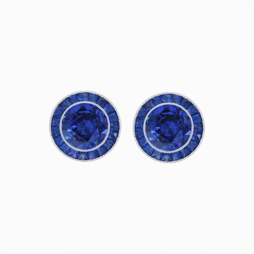 Art Deco Inspired Stud Target Earrings - Shahin Jewelry