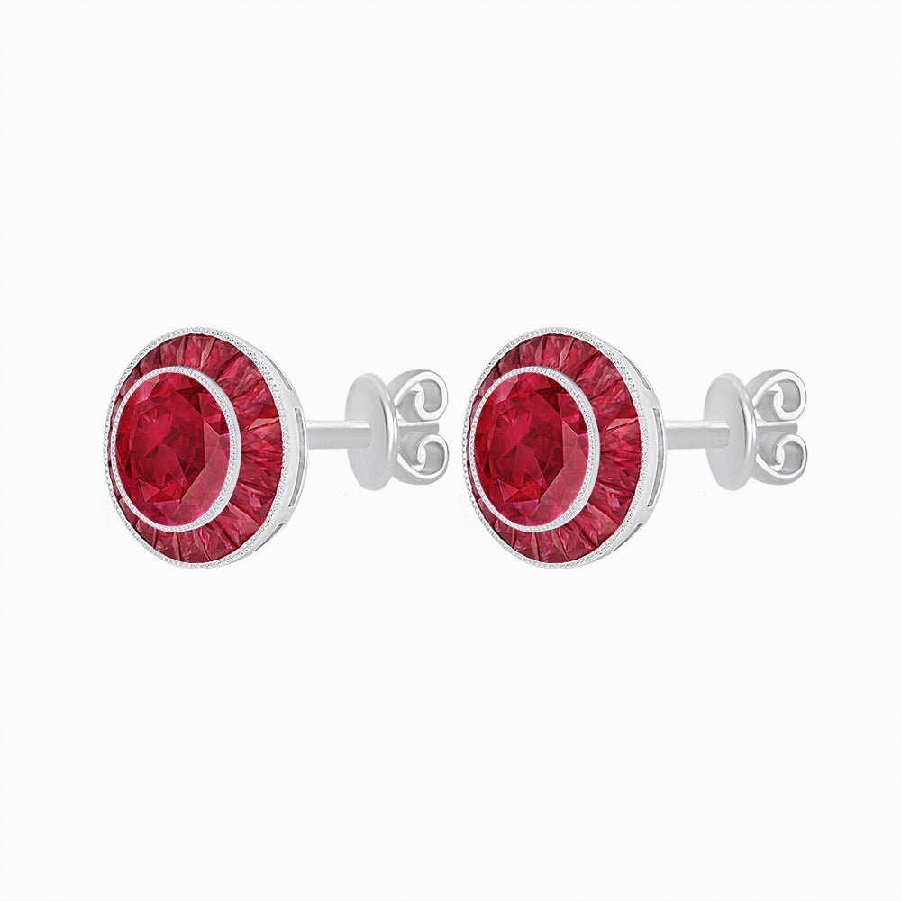 Art Deco Inspired Stud Target Earrings - Shahin Jewelry