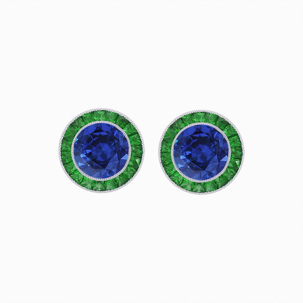 Art Deco Inspired Stud Target Earrings - Shahin Jewelry