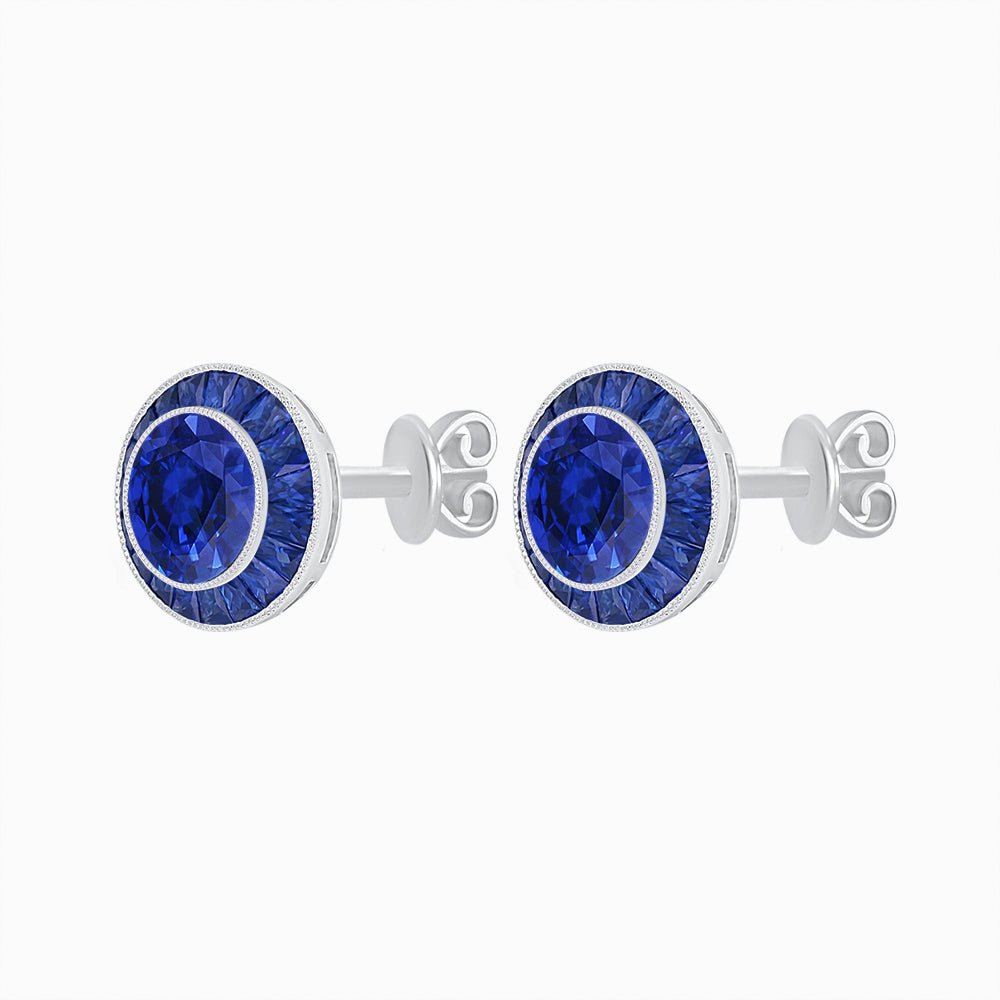 Art Deco Inspired Stud Target Earrings - Shahin Jewelry