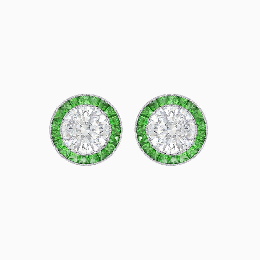 Art Deco Inspired Stud Target Earrings - Shahin Jewelry