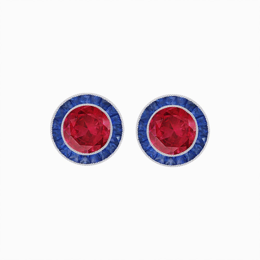 Art Deco Inspired Stud Target Earrings - Shahin Jewelry