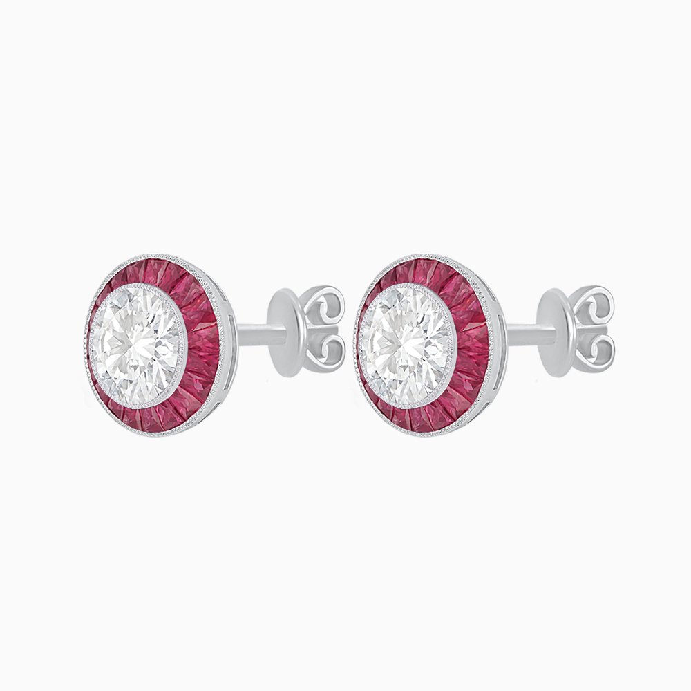 Art Deco Inspired Stud Target Earrings - Shahin Jewelry