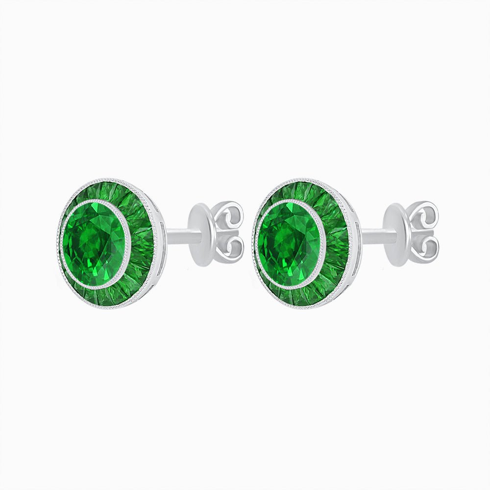 Art Deco Inspired Stud Target Earrings - Shahin Jewelry