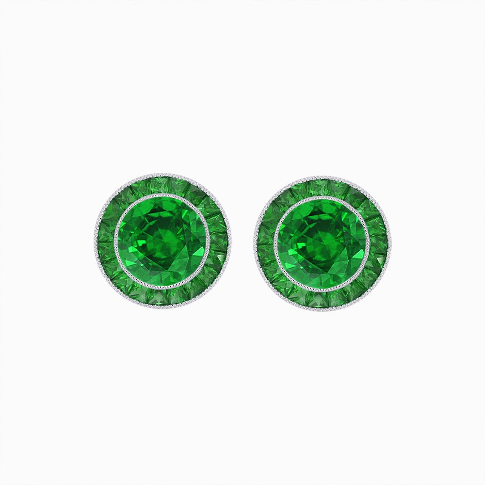 Art Deco Inspired Stud Target Earrings - Shahin Jewelry