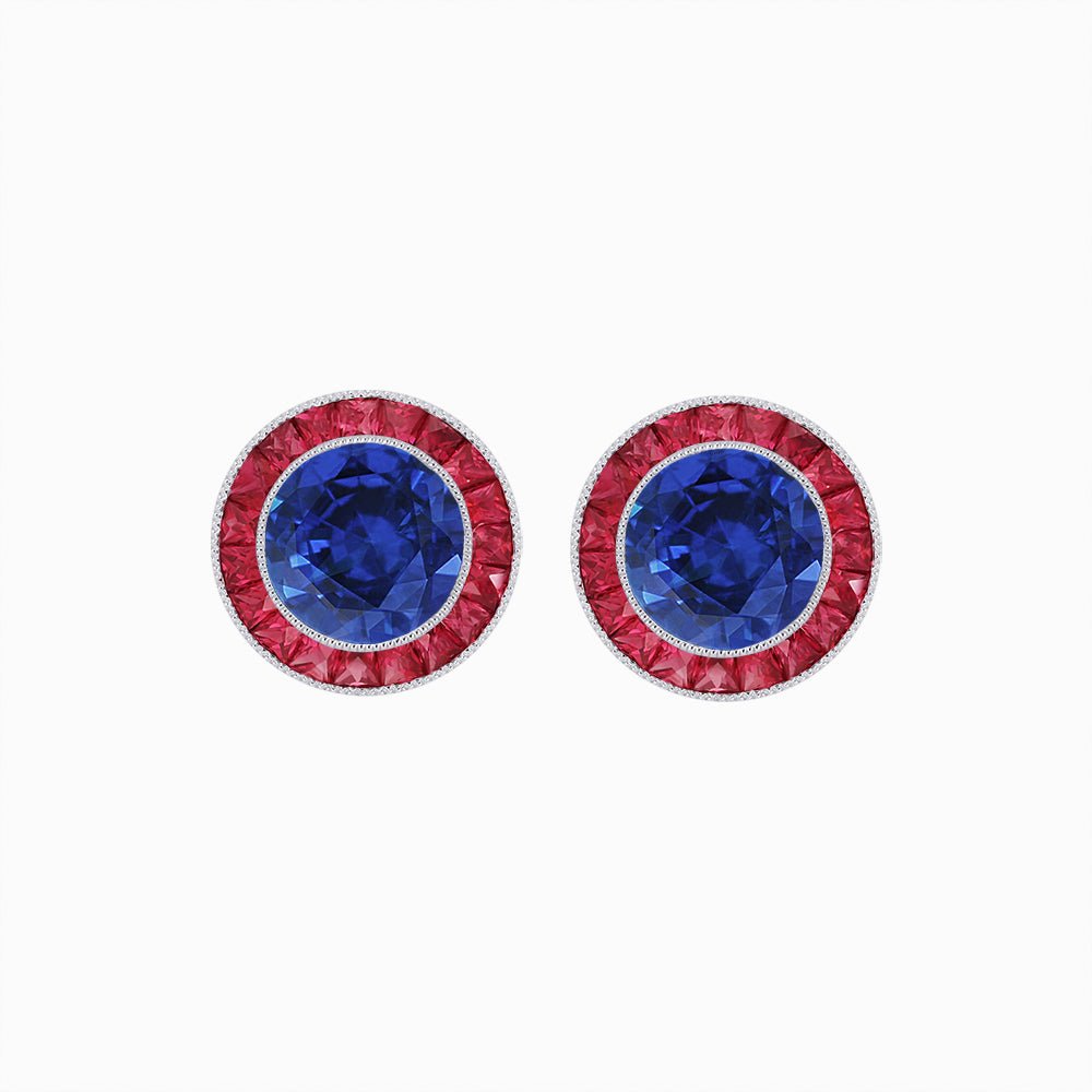 Art Deco Inspired Stud Target Earrings - Shahin Jewelry