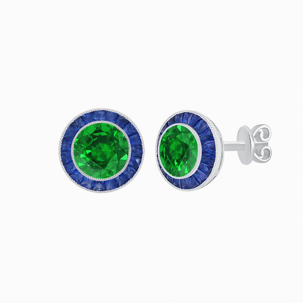 Art Deco Inspired Stud Target Earrings - Shahin Jewelry