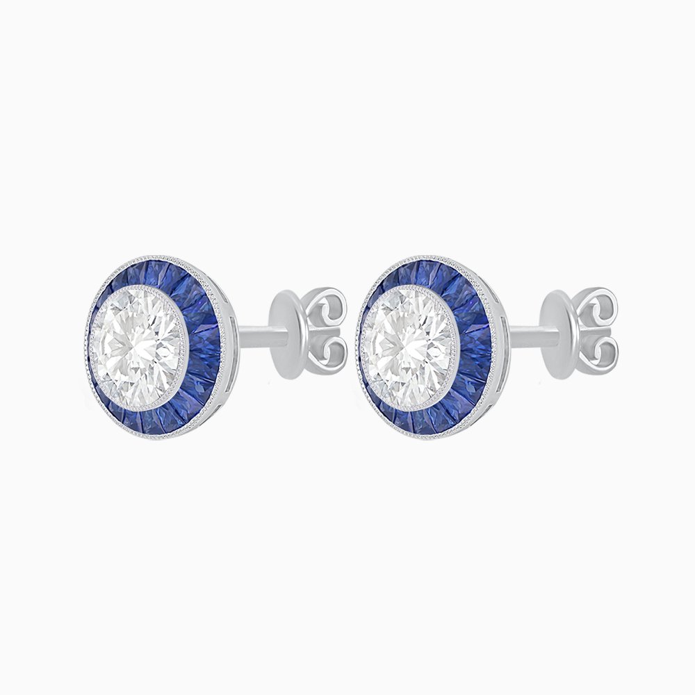 Art Deco Inspired Stud Target Earrings - Shahin Jewelry