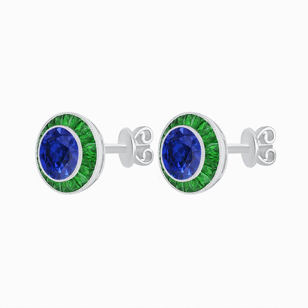 Art Deco Inspired Stud Target Earrings - Shahin Jewelry