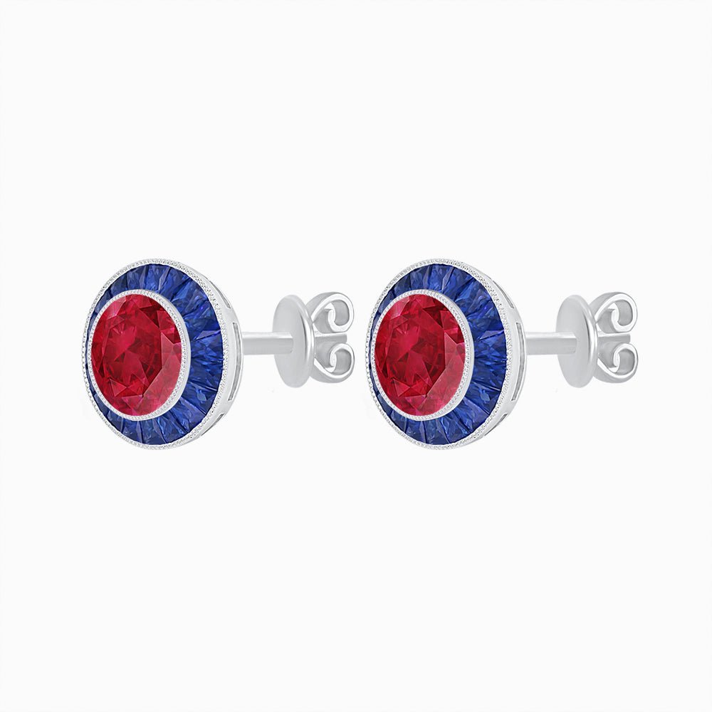 Art Deco Inspired Stud Target Earrings - Shahin Jewelry